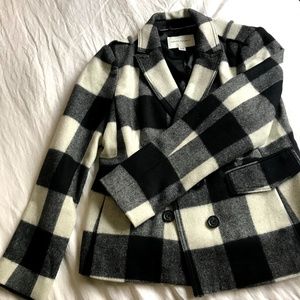 Banana Republic Checkered Carla Pea Coat